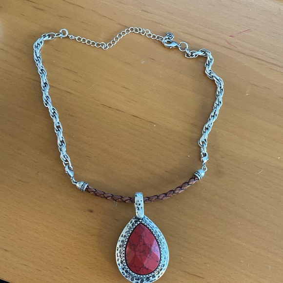 Black, red and brown braided cord interchangeable necklace NIB - Picture 9 of 9